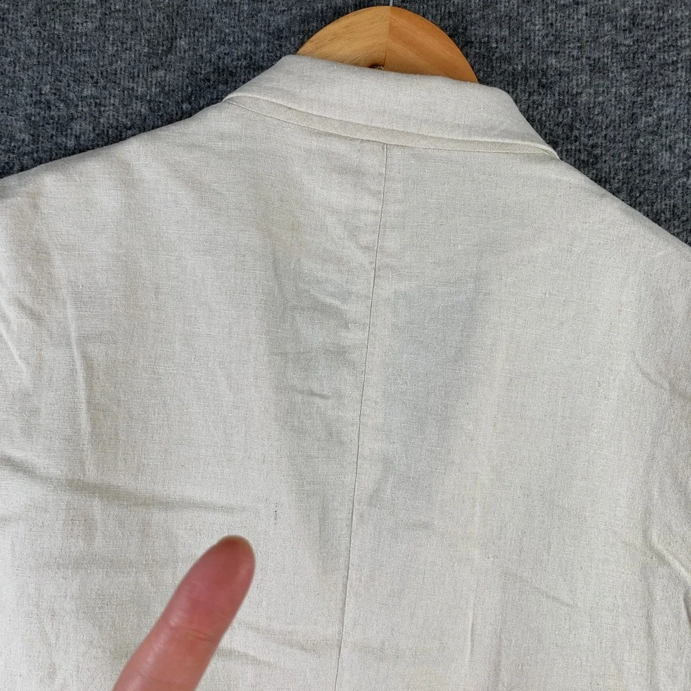 State & Liberty Blazer Men 42 Linen Cream Unstructered Performance Sport Coat